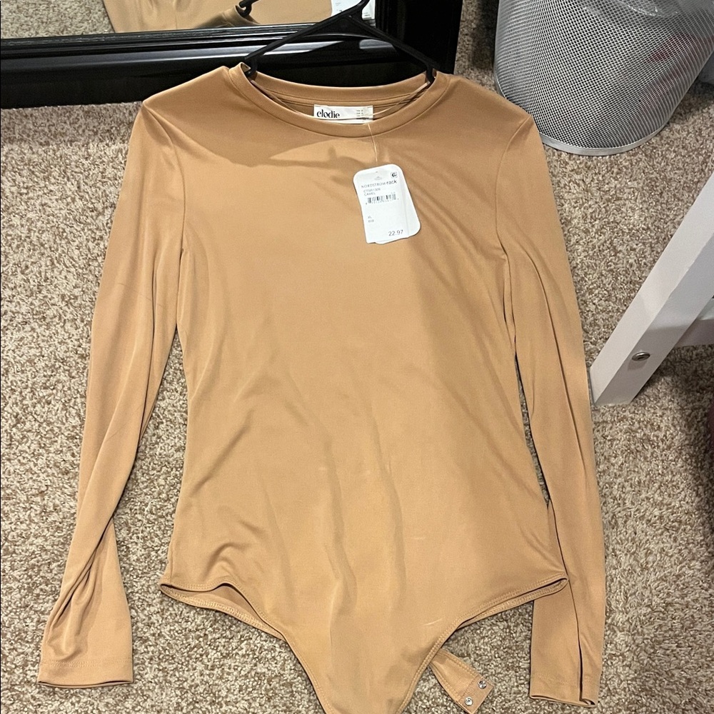Elodie Camel Long Sleeve Bodysuit